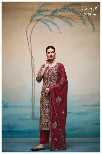 Ganga ruby 4581 cotton dress material wholesale